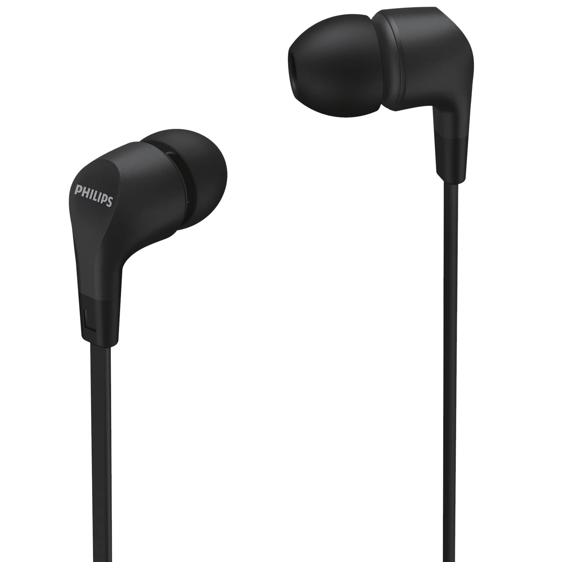Casti Audio In-Ear Philips, TAE1105BK/00, cu fir, Microfon, Negru