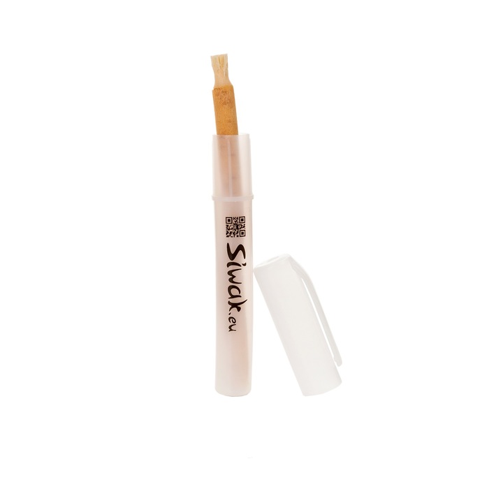 Siwak Miswak Natural Holder természetes fogkefe, fogfehérítéshez, természetes íz, tartóval