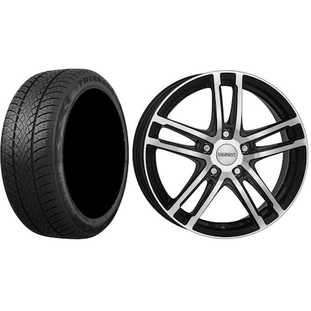 Roata completa Dacia Duster janta aliaj Dezent TZ Dark 7x16 + anvelopa iarna Triangle TW401 215/65R16 102H