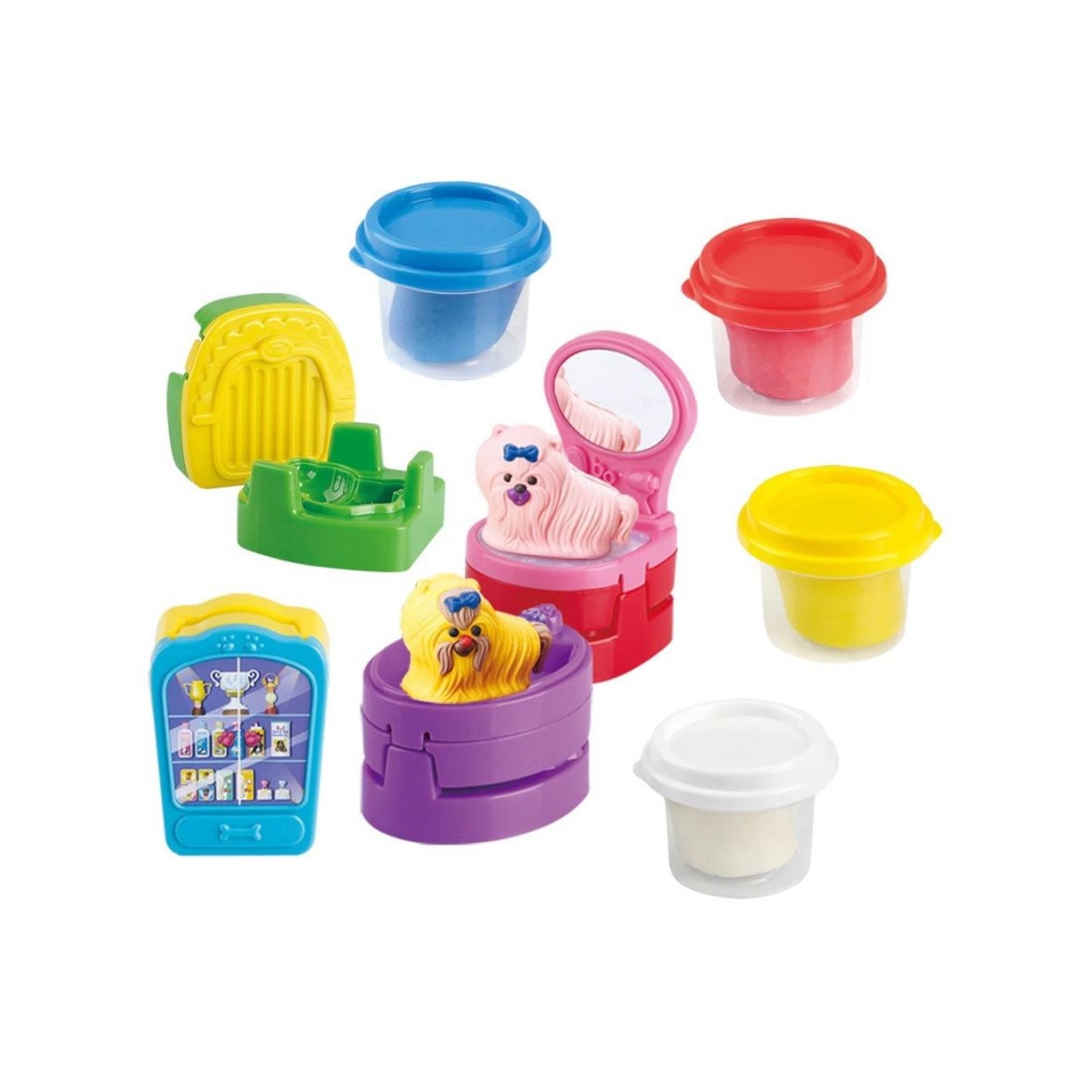 Set plastilina Playgo salonul catelusilor, 4 culori