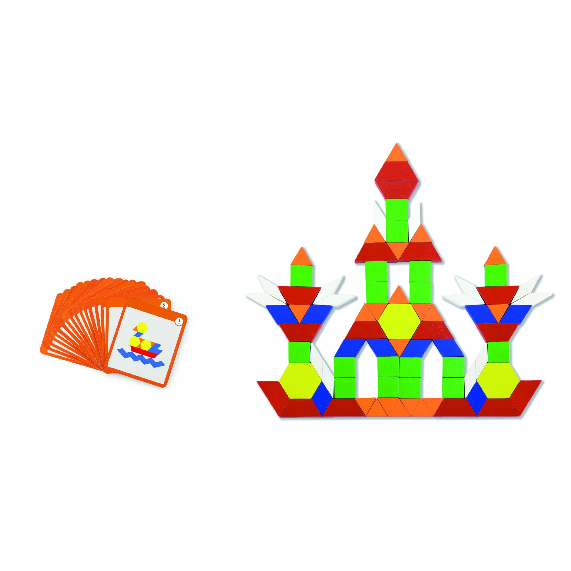 Set forme geometrice, Viga, 102 piese, magnetice, lemn