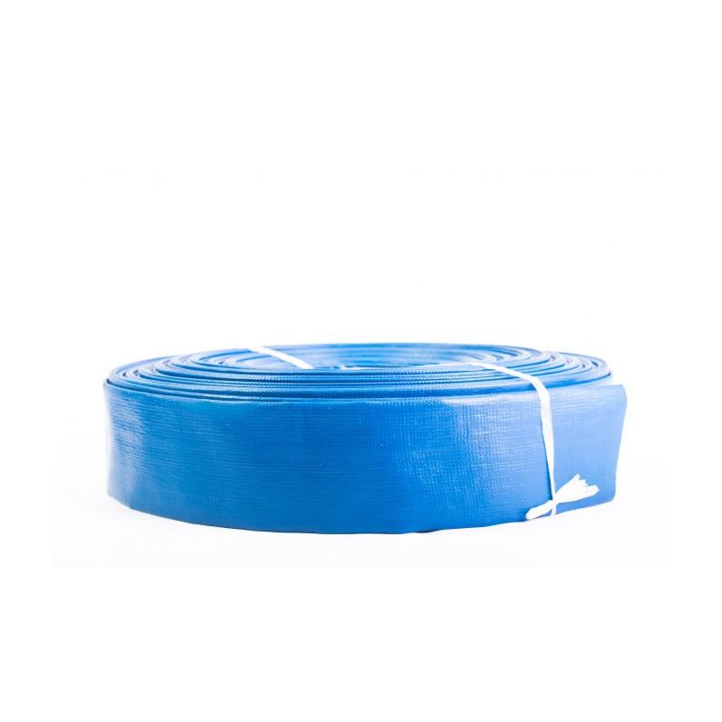 Furtun apa refulare plat, din PVC, 1 tol, cu insertie, lungime 100 m, albastru