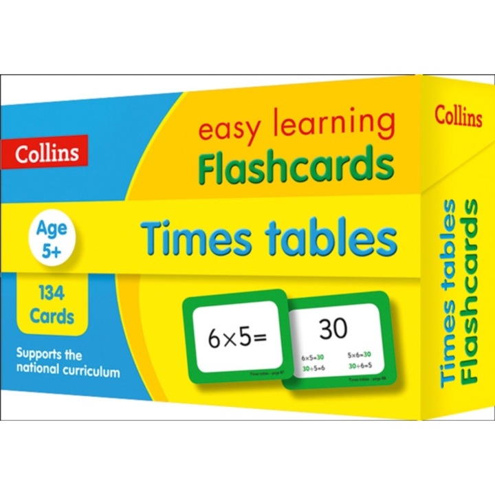 Times Tables Tanulókártyák Készülj fel az iskolára Easy Home Learning segítségével, Collins Easy Learning