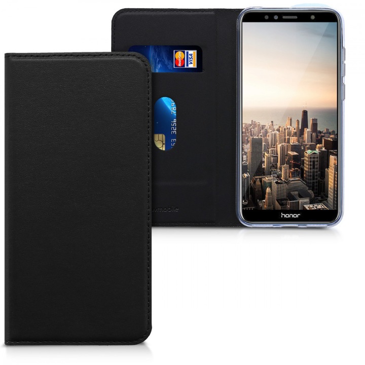 Калъф за Huawei Honor 7A, Еко кожа, Черен, 44826.01