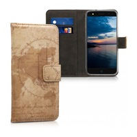 Husa ZTE Blade V7 Lite, Piele ecologica, Maro, 43088.02