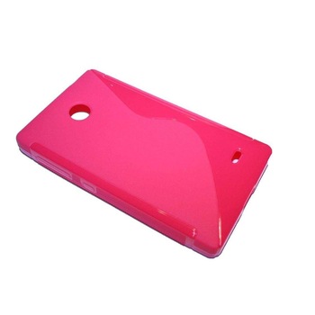 Husa Nokia X, S Line, silicon transparent, roz Husa Nokia X, S Line, silicon transparent, roz