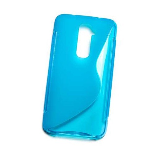 Husa LG Optimus G2, S Line, Silicon transparent, bleu