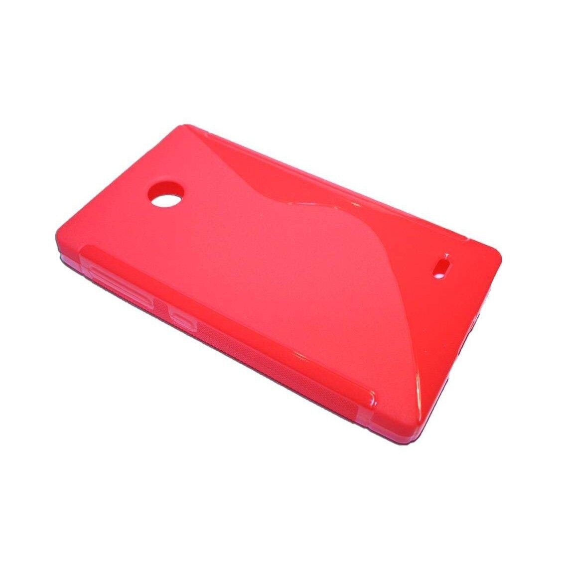 Husa Nokia X, S Line, silicon transparent, rosu