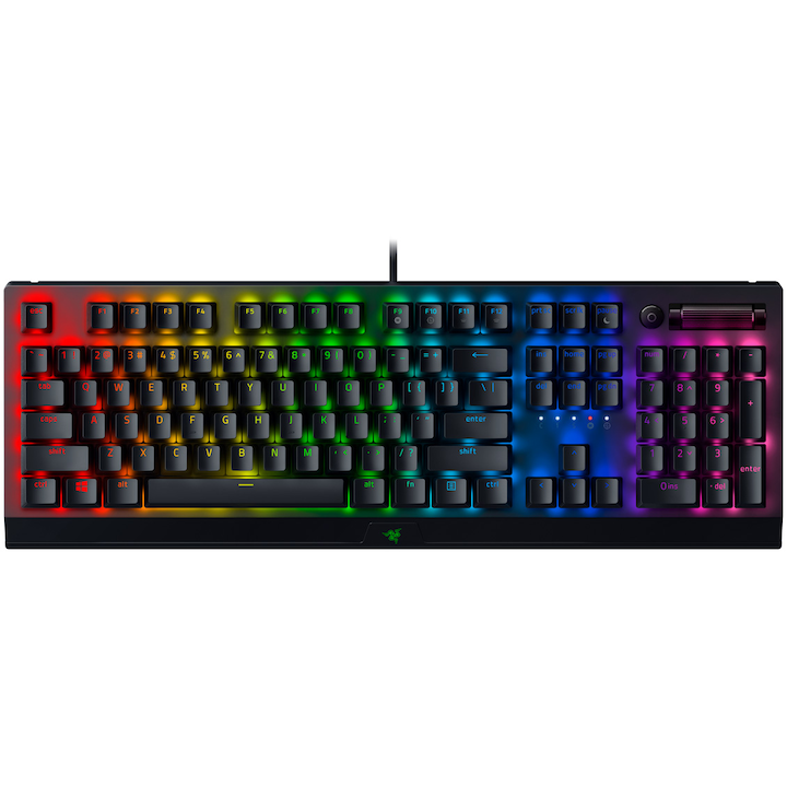 Tastatura gaming mecanica Razer BlackWidow V3, iluminare Chroma RGB, switch Razer Yellow, US Layout, Negru
