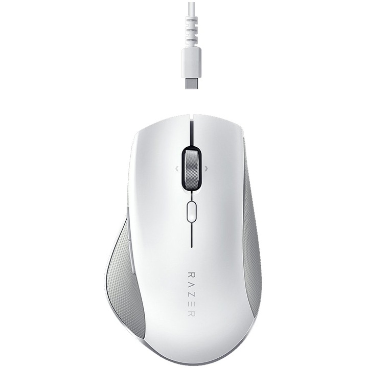 Безжична мишка Gaming Razer Pro Click, Ергономична, Multidevice, 2.4GHz&Bluetooth, Бял