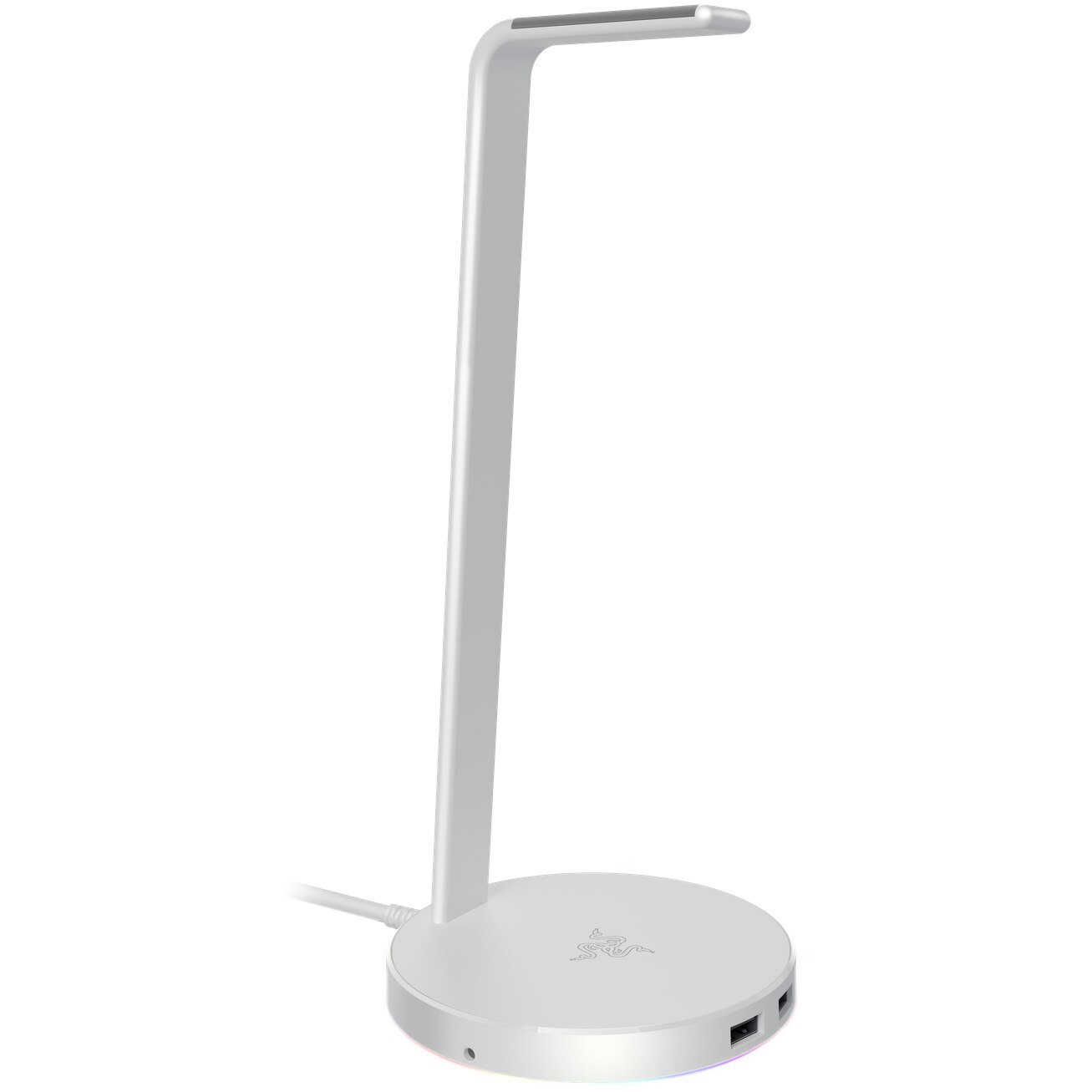 Stand casti Razer Base Station V2 Chroma, hub USB, Alb Mercury