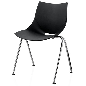 Scaun vizitator, bucatarie, din plastic, TRAFFIC CHAIRS NEMO, picioare cromate, NEGRU Scaun vizitator, bucatarie, din plastic, TRAFFIC CHAIRS NEMO, picioare cromate, NEGRU