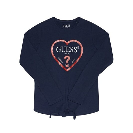 Bluza fete Guess bleumarin cu inima sclipici
