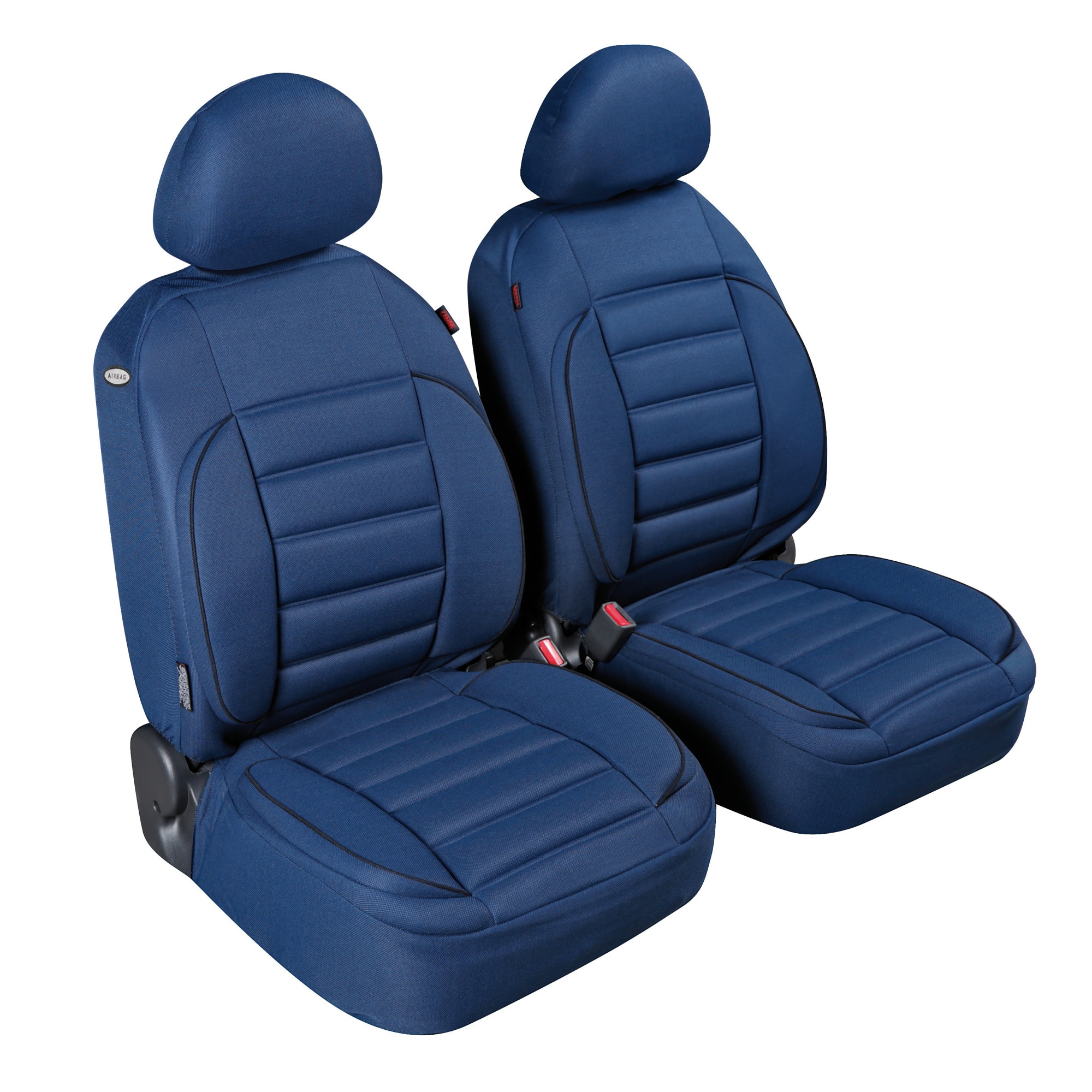 Huse scaun fata De-Luxe Sport Edition jacquard high-quality 2buc - Albastru