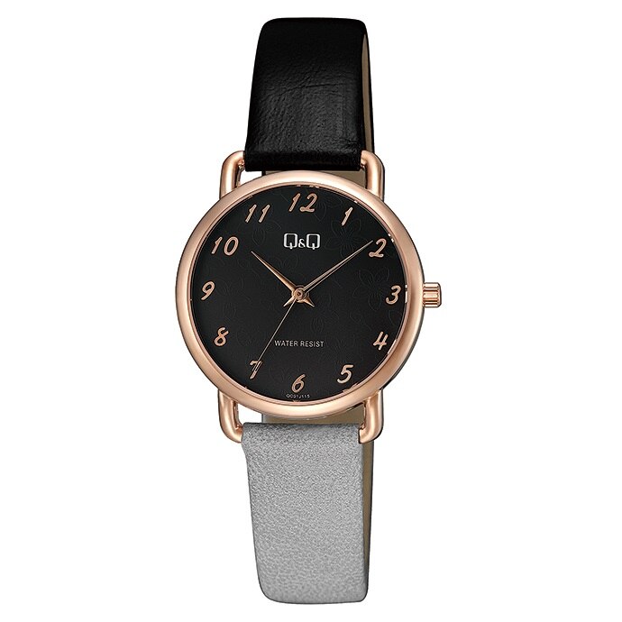 Ceas dama Q&Q QC31J115Y Black Flowers