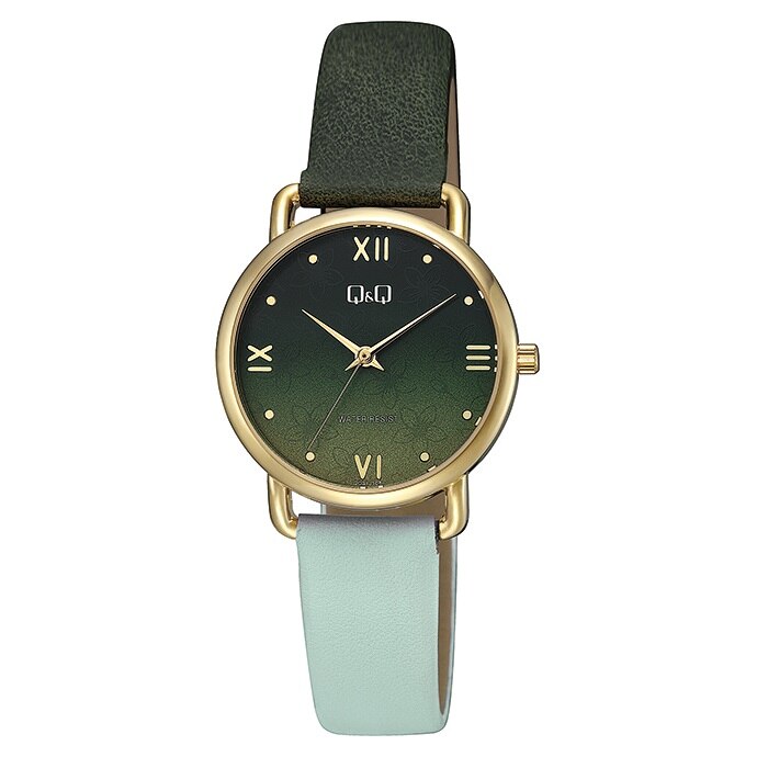 Ceas dama Q&Q QC31J108Y Verde Flowers