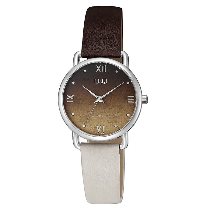 Ceas dama Q&Q QC31J308Y Brown Flowers