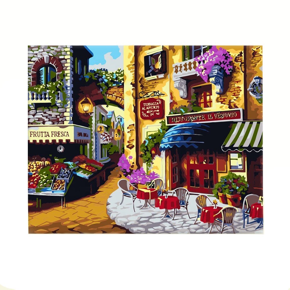 Set pictura pe numere Peisaj Italia, 40*50cm, Funny Party Shop