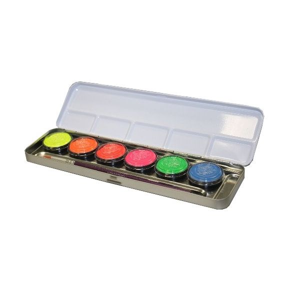 Set 6 culori pentru pictura pe fata , Eulenspiegel , fluo