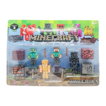 Set 4 figurine Minecraft si accesorii, +3 ani, M17, SLP22 Set 4 figurine Minecraft si accesorii, +3 ani, M17, SLP22