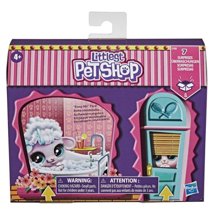 Set de joaca Hasbro Littlest Pet Shop Salonul de frumusete cu 7 accesorii