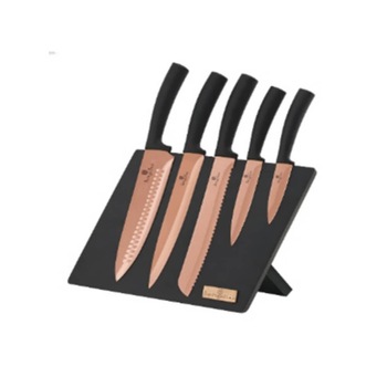 Set cutite otel inoxidabil (6 piese) cu stand magnetic Rose Gold (Cupru) Berlinger Haus BH 2609 Set cutite otel inoxidabil (6 piese) cu stand magnetic Rose Gold (Cupru) Berlinger Haus BH 2609