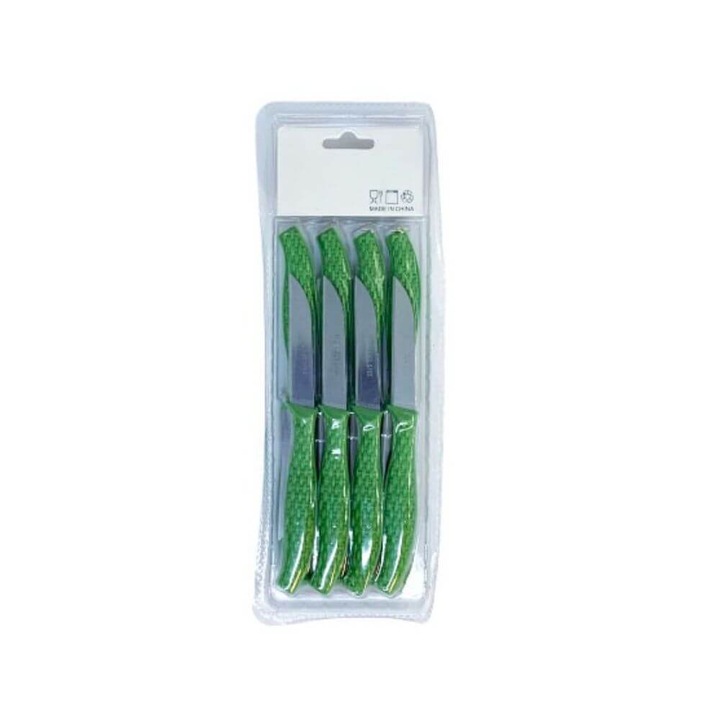 Set 12 Cutite Mici, Maner din Plastic de Culoare Verde