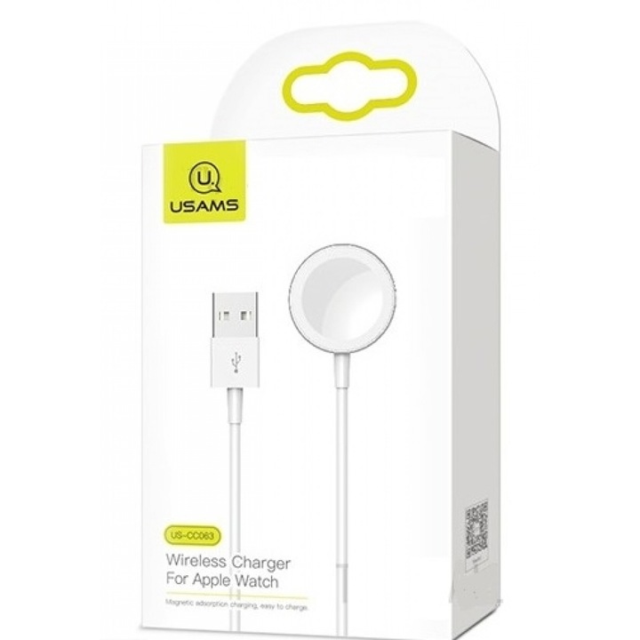 Безжично зарядно за Apple Watch Usams CC63WH01, бяло