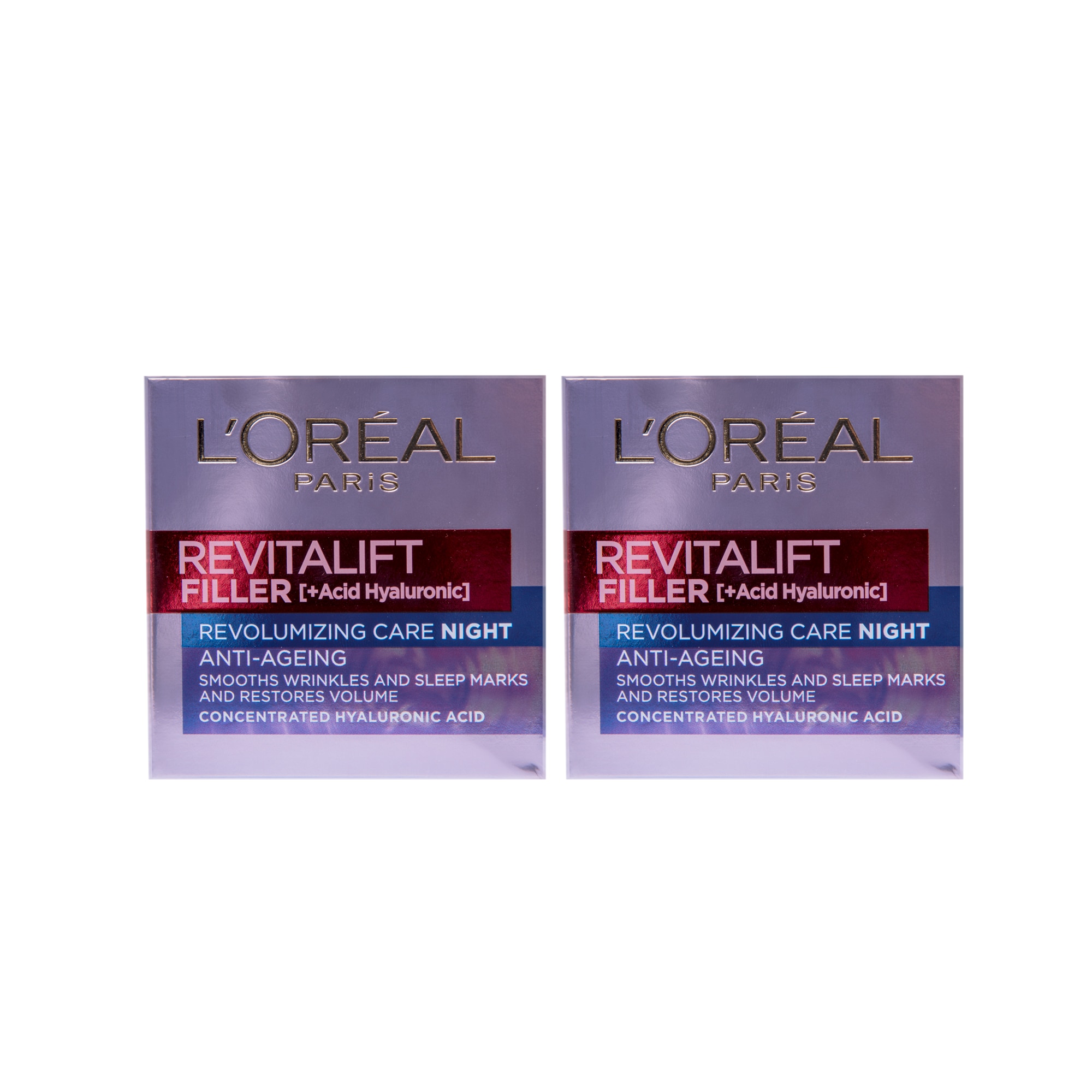 Pachet promo L'Oreal Paris: 2 x Crema antirid de noapte Revitalift Filler, 50 ml