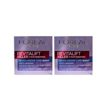 Pachet promo L'Oreal Paris: 2 x Crema antirid de noapte Revitalift Filler, 50 ml Pachet promo L'Oreal Paris: 2 x Crema antirid de noapte Revitalift Filler, 50 ml