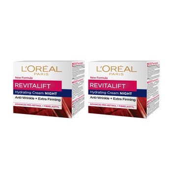 Pachet promo L'Oreal Paris: 2 x Crema antirid de noapte Revitalift, 50 ml Pachet promo L'Oreal Paris: 2 x Crema antirid de noapte Revitalift, 50 ml