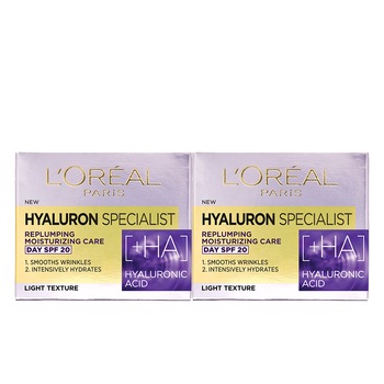 Pachet promo L'Oreal Paris: 2 x Crema antirid de zi Hyaluron Specialist cu acid hialuronic, 50 ml Pachet promo L'Oreal Paris: 2 x Crema antirid de zi Hyaluron Specialist cu acid hialuronic, 50 ml