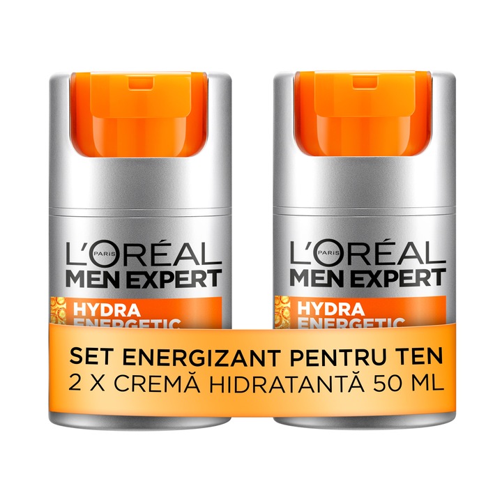 Pachet: 2 x Crema revitalizanta de zi Hydra Energetic L'Oreal Paris Men Expert, 50 ml