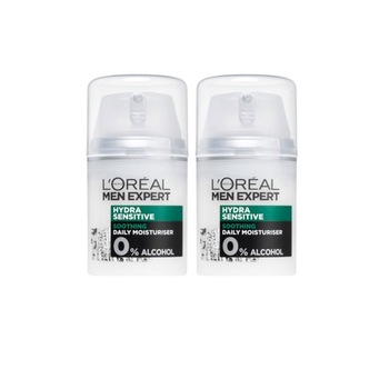 Pachet promo L'Oreal Paris: 2 x Crema de zi Men Expert Hydra Sensitive, barbati, 50 ml Pachet promo L'Oreal Paris: 2 x Crema de zi Men Expert Hydra Sensitive, barbati, 50 ml