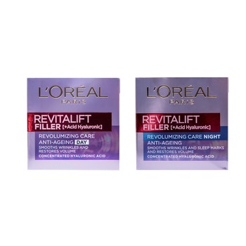 Set ingrijire ten L'Oreal Paris Revitalift Filler: Crema antirid de zi, 50 ml + Crema antirid de noapte, 50 ml Set ingrijire ten L'Oreal Paris Revitalift Filler: Crema antirid de zi, 50 ml + Crema antirid de noapte, 50 ml
