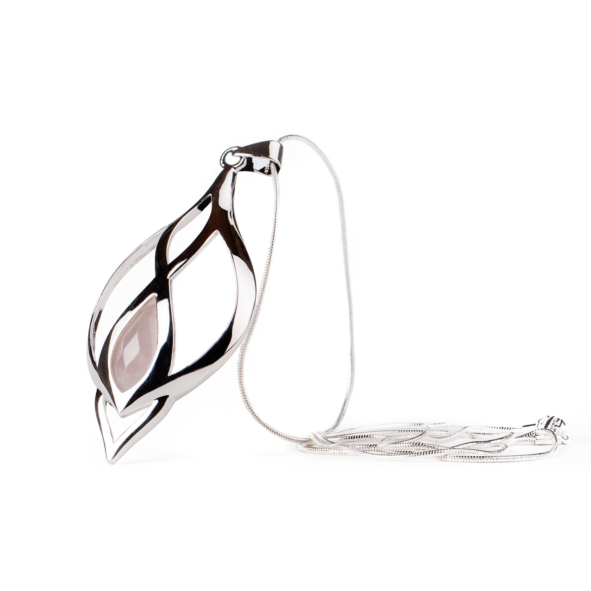 Colier si lant din inox, suflate cu argint Infinity Quartz ZaZa