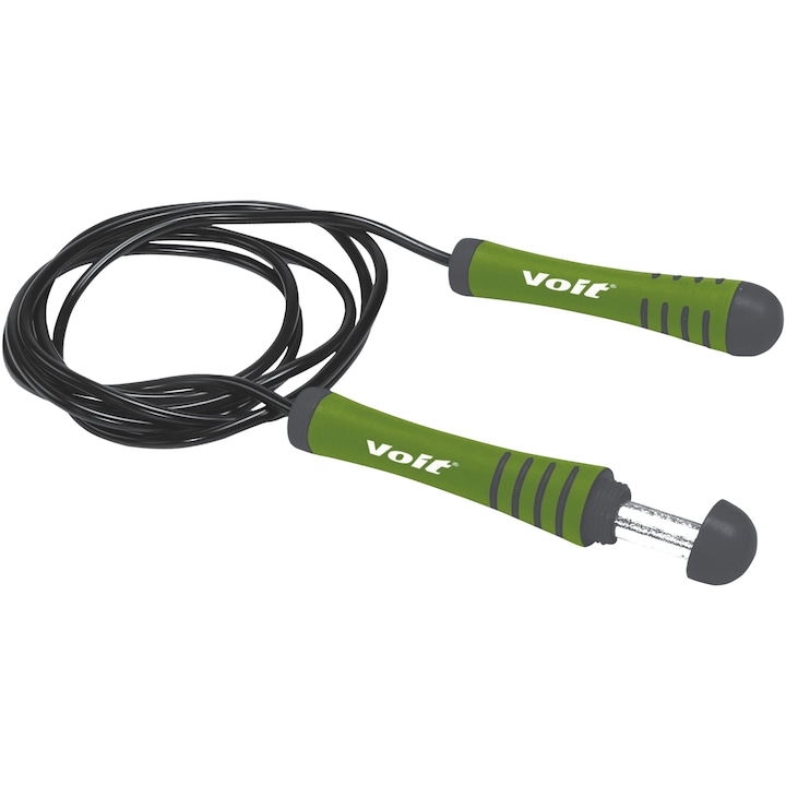 Въже за скачане Dynamic, Материал: PP+TPE, Въже от PVC, 2.75 м, Черен/ Зелен