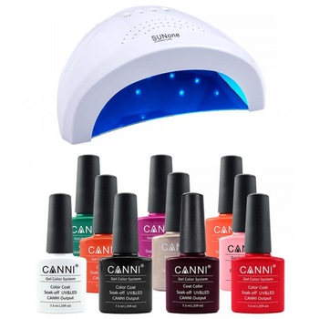 Kit unghii cu lampa LED SUN ONE 48W si 10 oje semipermanente CANNI Kit unghii cu lampa LED SUN ONE 48W si 10 oje semipermanente CANNI