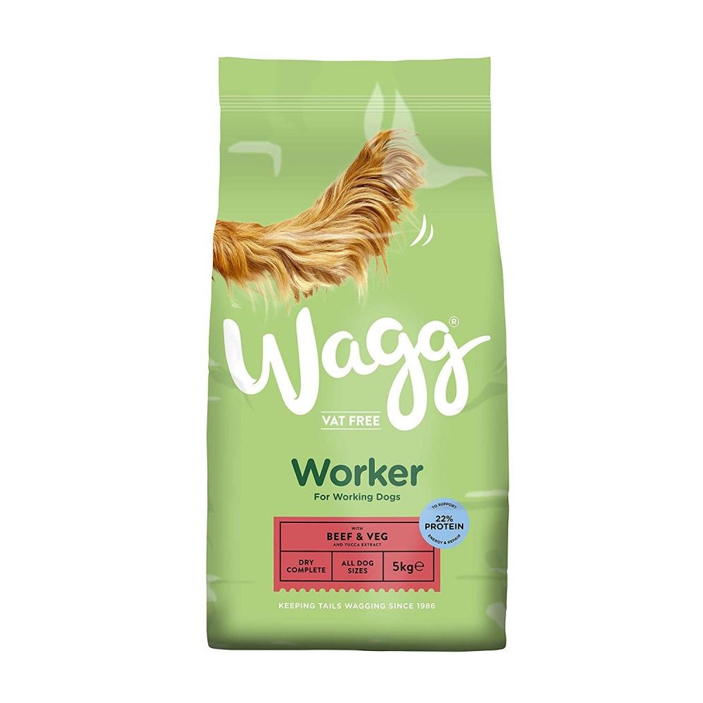 Wagg Worker Hrana uscata caini, adult, Wagg Worker, 16 Kg, cu vita si legume, talie ...