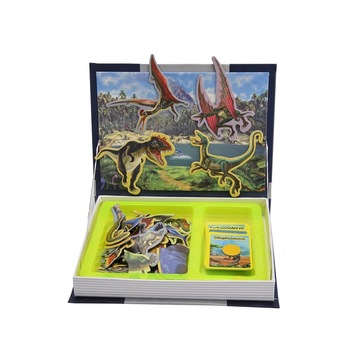 Carte cu 18 Puzzle Magnetic Lumea Dinozaurilor, 57 piese - Krista® Carte cu 18 Puzzle Magnetic Lumea Dinozaurilor, 57 piese - Krista®