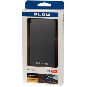 Acumulator extern BLOW 20000 mAh PB15 gri metalizat Acumulator extern BLOW 20000 mAh PB15 gri metalizat