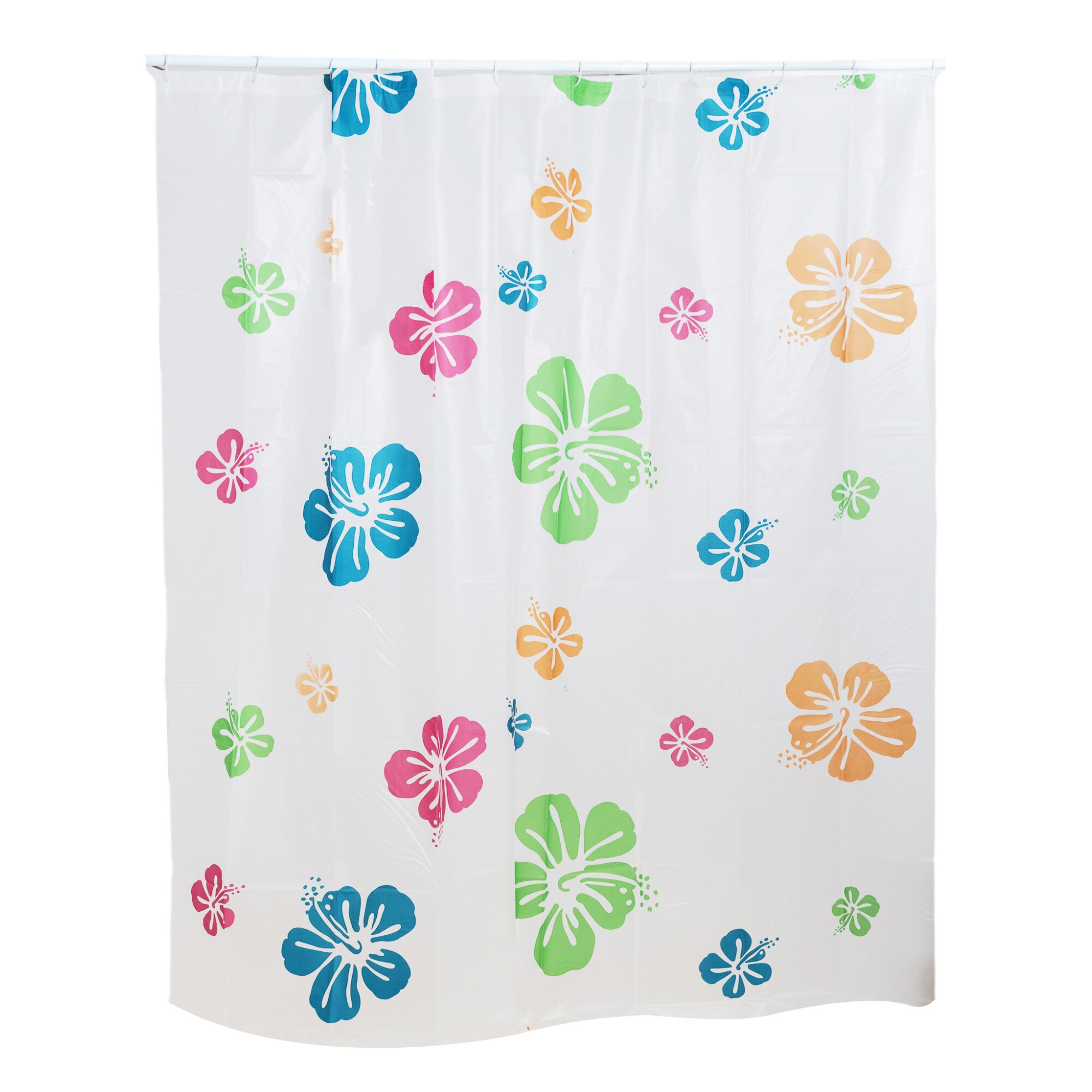 Perdea de dus TRENDY'S, PEVA, alb/imprimeu multicolor, 180cmx200cm