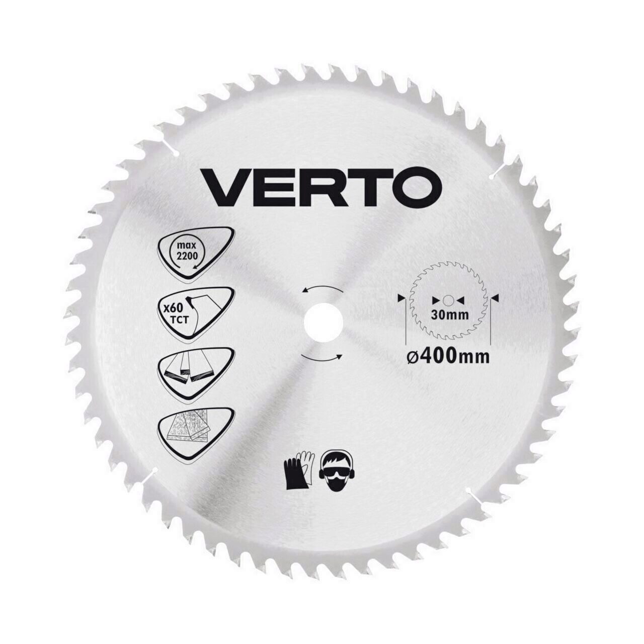 Lama circulara fierastrau 400x30 mm, 60 dinti VERTO 61H148