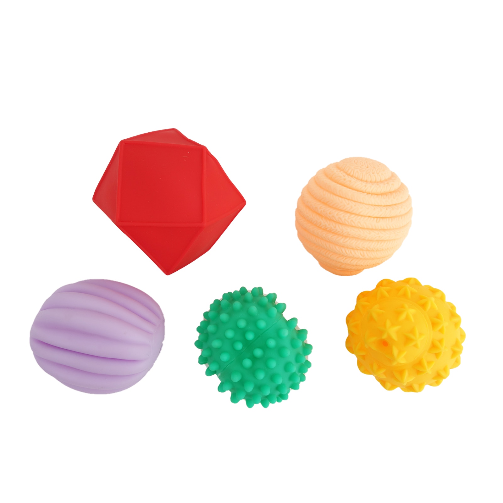 Jucarii senzoriale, pentru bebelusi, 5 bucati/set, multicolor