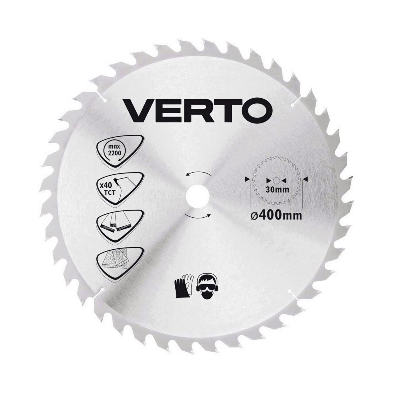 Lama circulara fierastrau 400x30 mm, 40 dinti VERTO 61H146