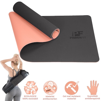 Saltea Ecologic Pentru Yoga Prima Fit, Fitness Si Exercitii Fizice, Pilates, Gimnastica Si Aerobic, 183cm x 61cm x 0,6cm, Husa De Transport, Yoga Mat, Densitate Mare, Suprafata Antiderapanta, Antibacteriene, Hipoalergenice, Portocalie Saltea Ecologic Pentru Yoga Prima Fit, Fitness Si Exercitii Fizice, Pilates, Gimnastica Si Aerobic, 183cm x 61cm x 0,6cm, Husa De Transport, Yoga Mat, Densitate Mare, Suprafata Antiderapanta, Antibacteriene, Hipoalergenice, Portocalie