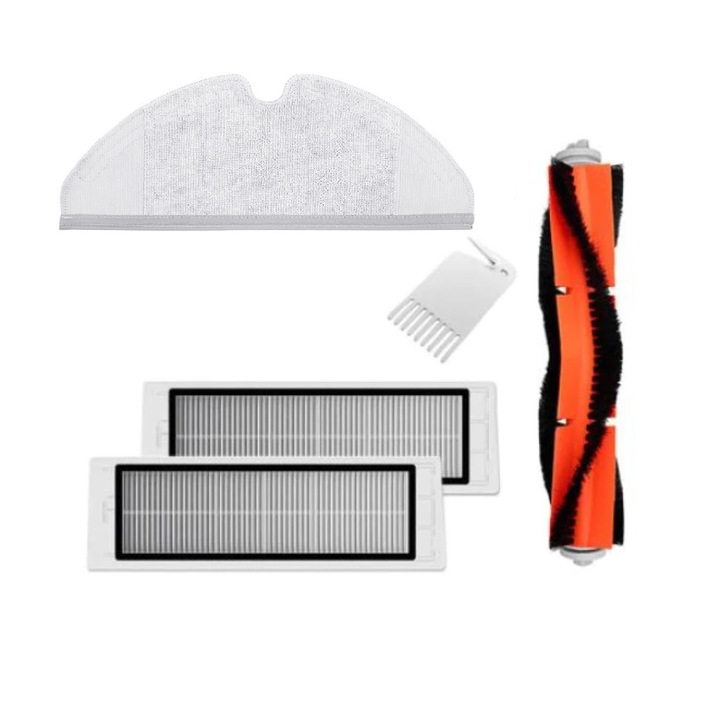 Set 3 accesorii Originale pentru aspiratorul robot Roborock 2, 3 S6, S5 Max, E5 filtru HEPA x 2buc, laveta mop x 2buc, perie principala