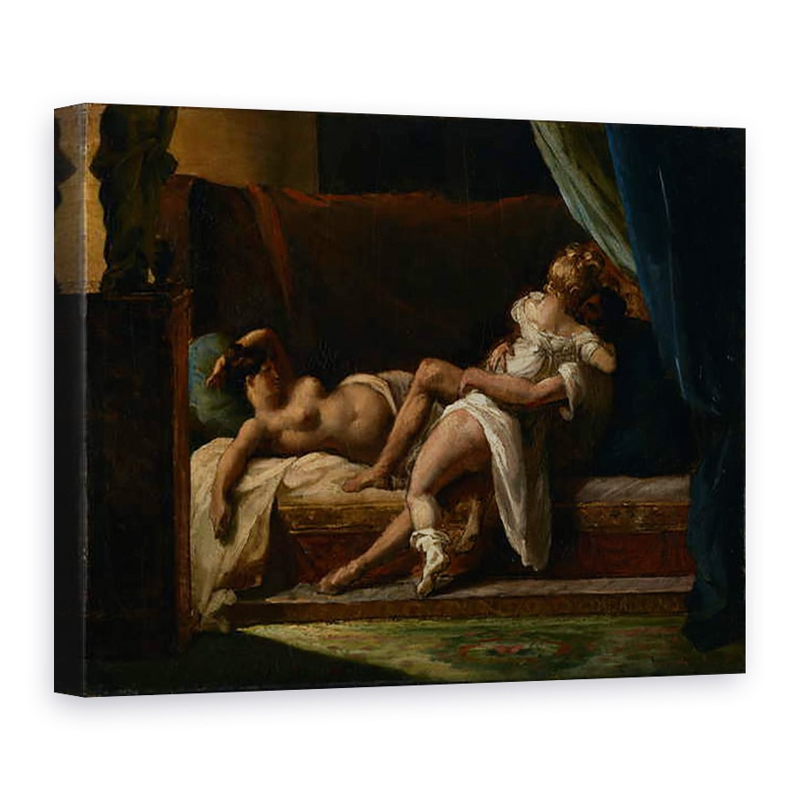 Tablou canvas - Theodore Gericault - Trei indragostiti, 75 x 100 cm