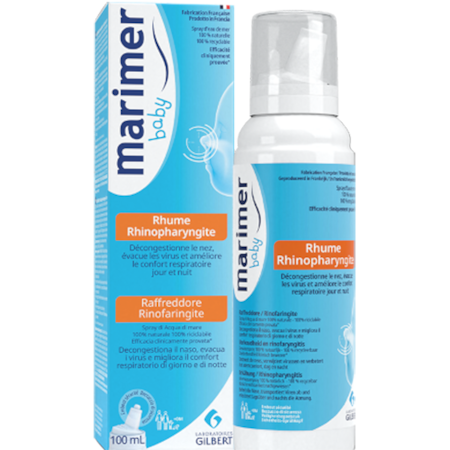 Spray nazal hipertonic pentru nas infundat, raceala si rinofaringita Marimer Baby, 100ml