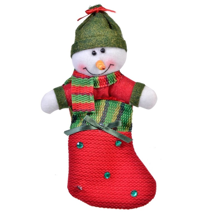 Ciorap decorativ multicolor de Craciun, 22 cm